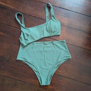 Aerie Green Two-Piece Swimsuit M/L